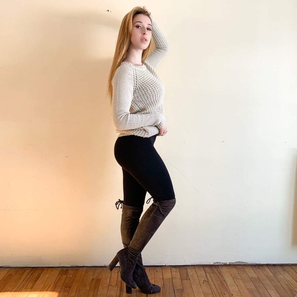 Cozy Cream Knitted Long Sweater